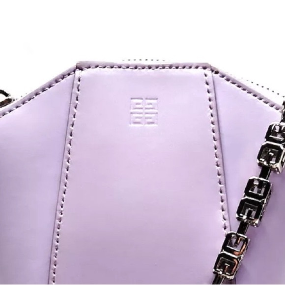Auth Givenchy Lilac Purple Polished Leather Mini Vertical Antigona Satchel Ex++ - Picture 10 of 13